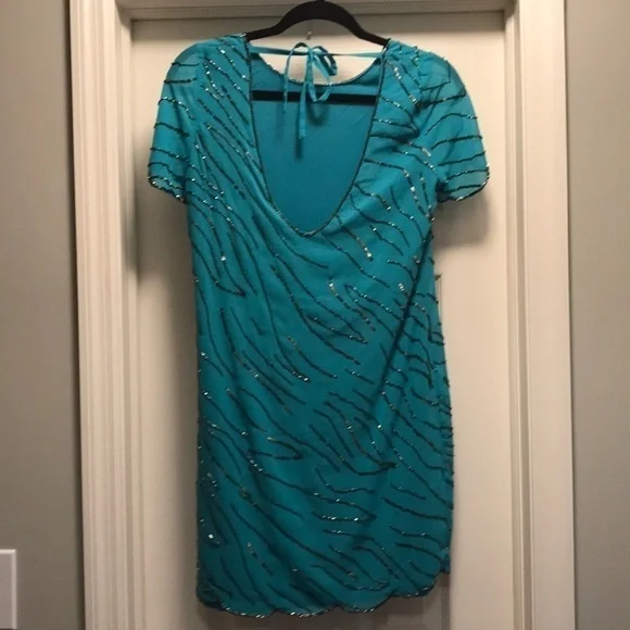 Sanctuary Pretty Blue Fancy Scallop Beaded Dress - Picture 4 of 8